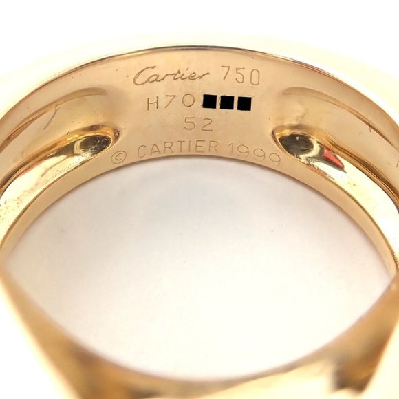 Authentic! Cartier Tankissi 18k Yellow Gold Diamond Large Amethyst Ring Paper - Picture 7 of 10